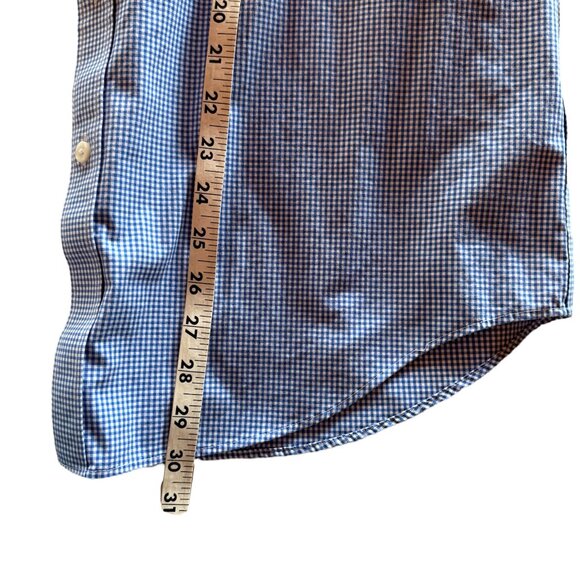 J.Crew‎ Flex Wrinkle-Free Blue Gingham Dress Shirt XL (17-17½) - Picture 7 of 8